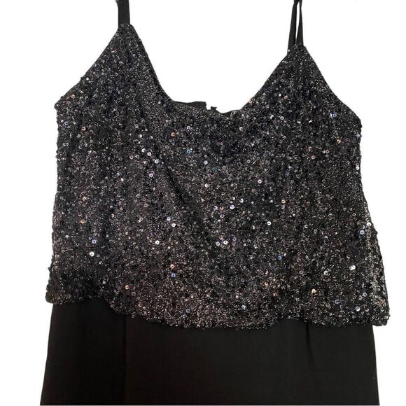 Parker Black Sequin Bodice Jumpsuit Size 6 - Picture 6 of 7